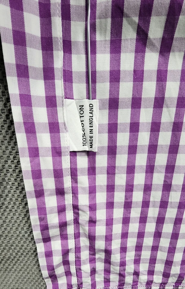 Turnbull & Asser  Purple/white Check Cotton Dress Shirt  17-43 Classic - Image 3 of 4