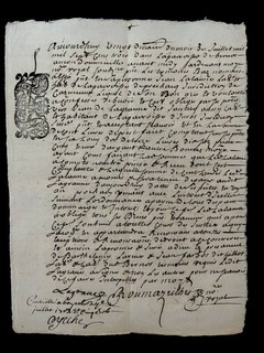 Antico manoscritto cartaceo del 1703