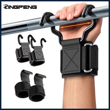 Weight Lifting Hook Grips with Wrist Wraps Hand-bar Wrist Strap Gym Fitness Hook