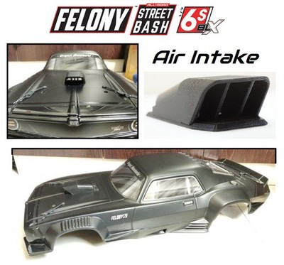 Functional Front Air Intake Hood Shaker Scoop for Arrma Felony 6s 17 3D-Printed