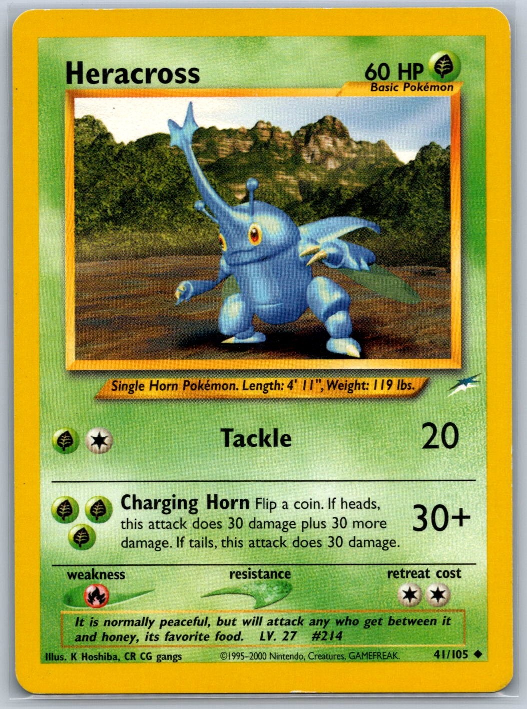 Heracross Neo Destiny 041/105 MP-LP Pokémon Card