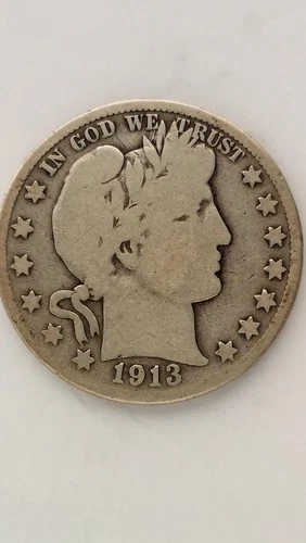 1913-D United States Barber Head Half Dollar
