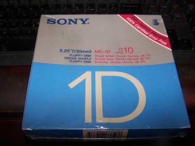 Sony MD-2D 5.25'' (130mm) Floppy Disk Box of 10 Double Sided/Density Disks