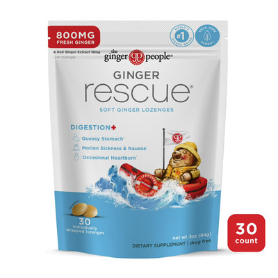 The Ginger People Ginger Rescue Soft Lozenges for Nausea and Upset Stomach, 3 oz