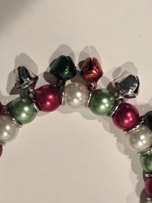 Christmas Jingle Bells Green and Red Stretchy Bracelet