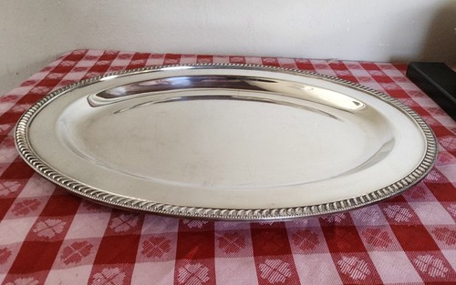 Piatto vintage Warwick triplo placcato argento, bordato in corda, raro - Foto 4 di 6