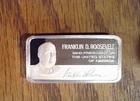 Franklin Mint Presidential Ingot F.D. Roosevelt 1000 grains .925 Silver (2 oz)