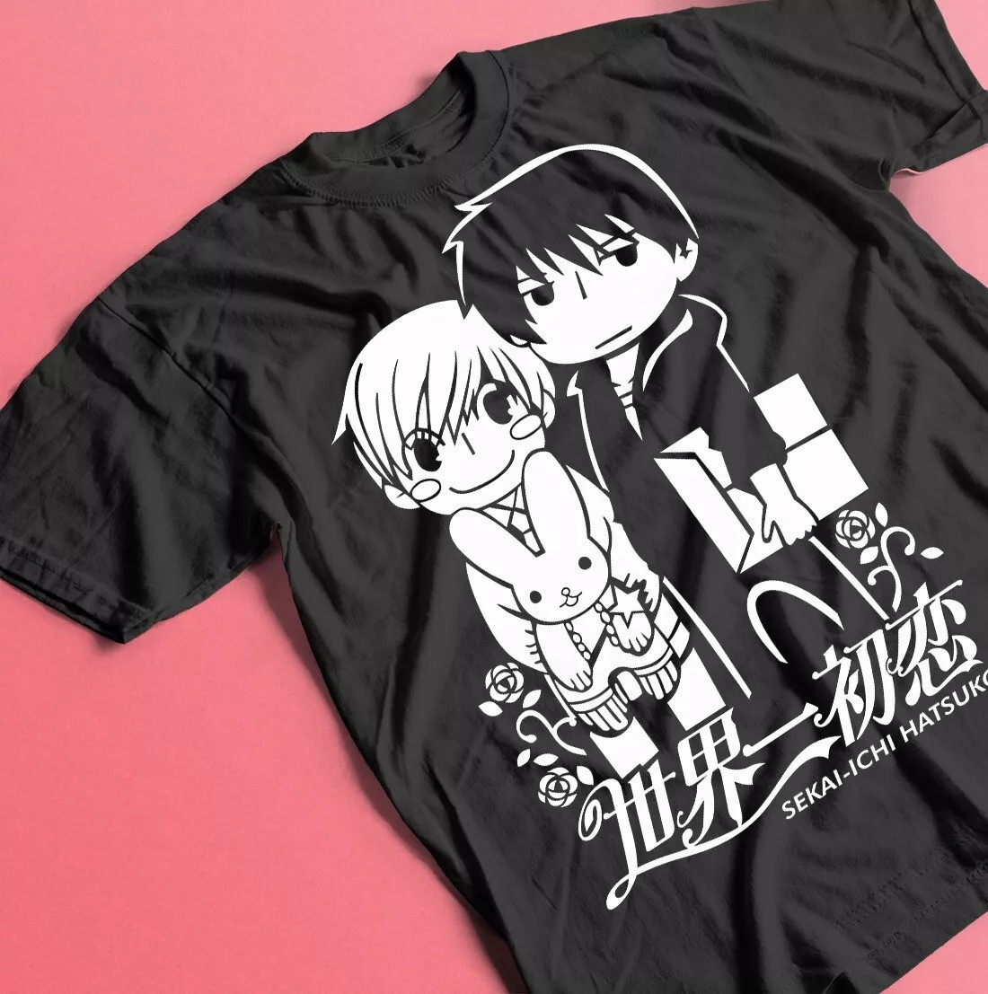 Camiseta Unisex Anime Sekai-Ichi Hatsukoi, Regalo Amante del Manga Negra S-5XL