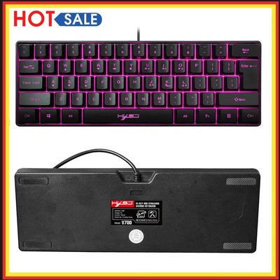 HXSJ V700 61 Keys USB Wired RGB Lighting Gaming Keyboard for Desktop Laptop PC