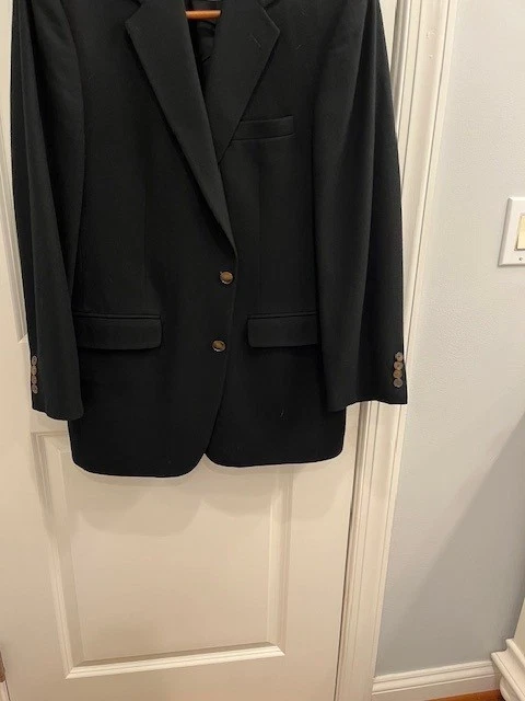 Chaqueta Blazar Para Hombre 100% Cachemira Negra Colección Lord & Taylor 5th Avenue 42 L Foto 2 de 4
