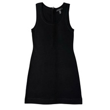 Nine West Sweater Tank Dress Medium Black Knit Zip Fit and Flare