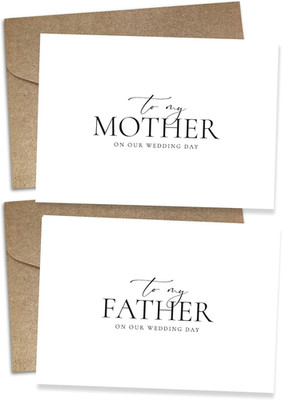 Set of 2 Wedding Day Card for Parents, Parents Of The Bride/Groom Gifts, To My F