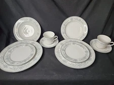 10 Pc Mikasa Dresden Rose Fine China 2 Place Settings Blue Floral Platinum Trim