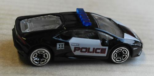 Majorette Lamborghini Huracan Coupe schwarz/weiß POLICE Sportwagen US-Polizei - Picture 3 of 4
