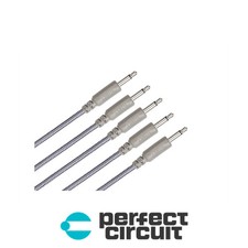 LMNTL 3.5mm Braided Cable 5-pk 12IN Gray EURORACK - NEW - PERFECT CIRCUIT