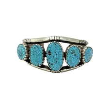 Redwater, Bracelet, Vintage, Circa 2000s, Kingman Turquoise, Navajo, 7 1/4"