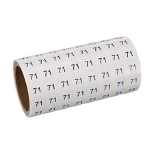 0.4" Small Round Number Stickers Roll, 1000 Pcs Circle Labels, Black Number 71