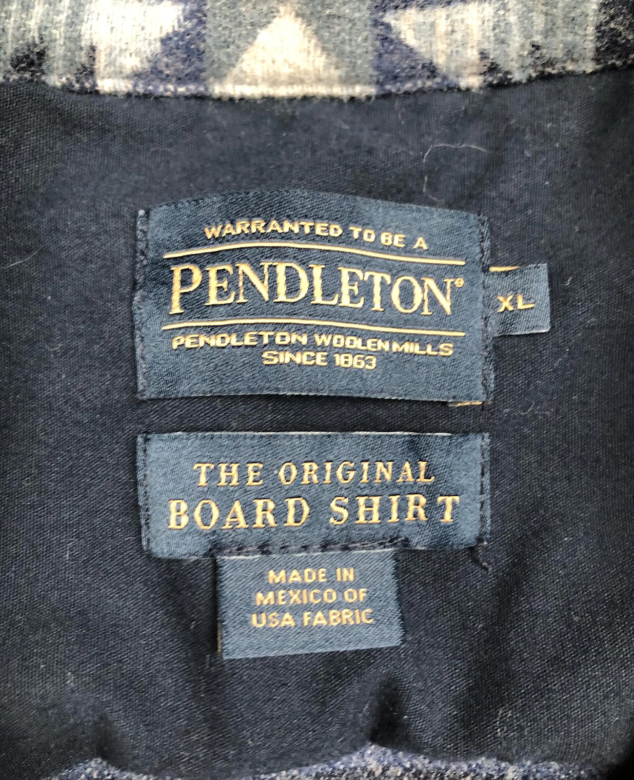 Vintage 90s Pendleton Aztec Wool Loop Collar Boar… - image 4