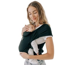 Tushbaby Pearl Wrap Carrier   Ergonomic for Newborns 8-20 lbs   Black