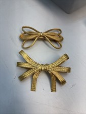 Vintage Hair Barrettes Lot Of 2 Made in France Gold Tone Metal Hair Clips