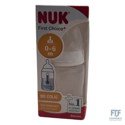 NUK First Choice+ Babyflasche | 0-6 Monate | Temperaturkontrolle | Silikonsauger