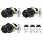<!--F#f_0-->3 Pack Privacy Keyless Door Knob Interior, Black<!--F/-->