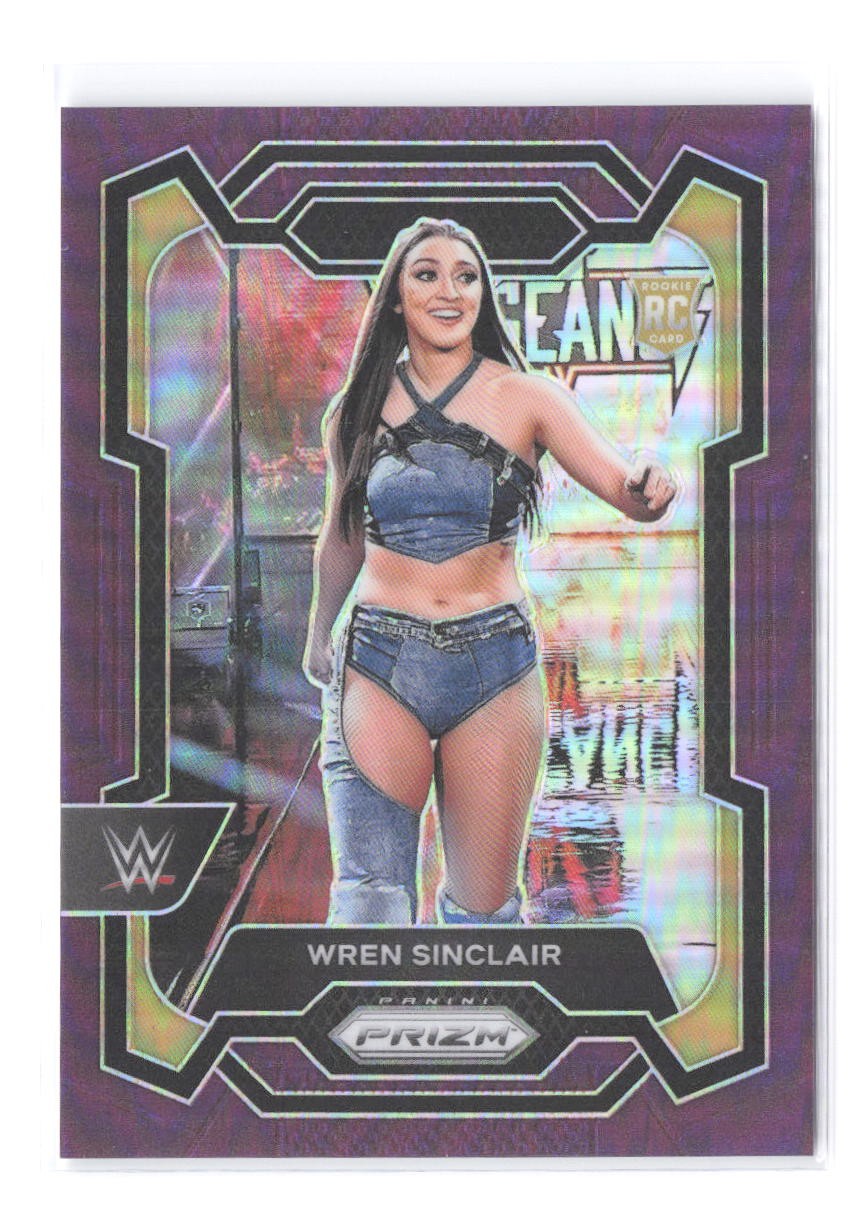 2024 Panini Prizm WWE Wren Sinclair #/149 Purple Prizm RC SP 195 Rookie Parallel