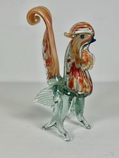 Vintage Murano Style Hand Blown Art Glass Rooster Figurine Sculpture 5.5"