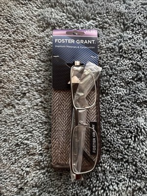 FOSTER GRANT Lyden Gun +1.25 Strength Gray Unisex Rectangle Metal Plastic