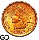1902 Indian Head Cent Penny, WOW Flashy Cherry RED, Superb Gem BU++ RD