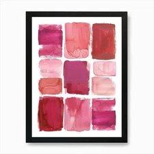 Set Of Watercolor Paint Strokes Art Framed Wall Art Poster Canvas Print Picture