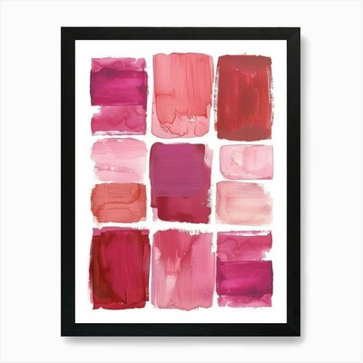 Set Aquarell Malstriche Kunst gerahmt Wandbild Poster Leinwanddruck Bild