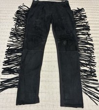 Black Fringe Pants