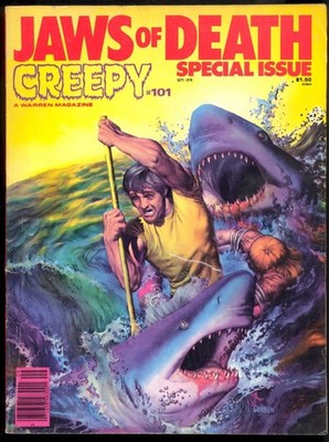 CREEPY  #101 WARREN MAGAZINE 1978 JAWS OF DEATH SPECIAL ISSUE CORBEN ART