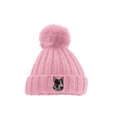 BULL TERRIER TRICOLOUR BEANIE. UNISEX EMBROIDERED WINTER HAT. GIFT BOXED