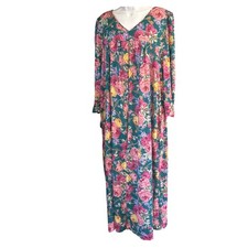 Vintage 90s Miss Elaine Floral Maxi Nightgown Grandmacore Cottagecore Loungewear
