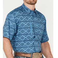 Ariat Tek Performance Button Down Vented Western Shirt Short Sleeve Large
