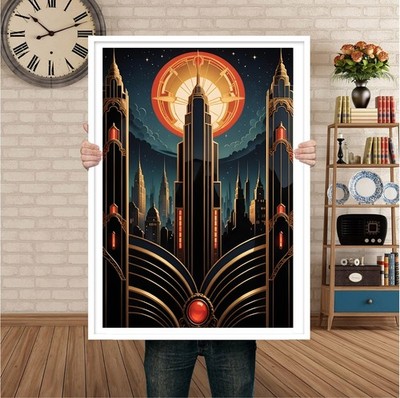Art Deco Architektur Wandbild Poster Größe A3