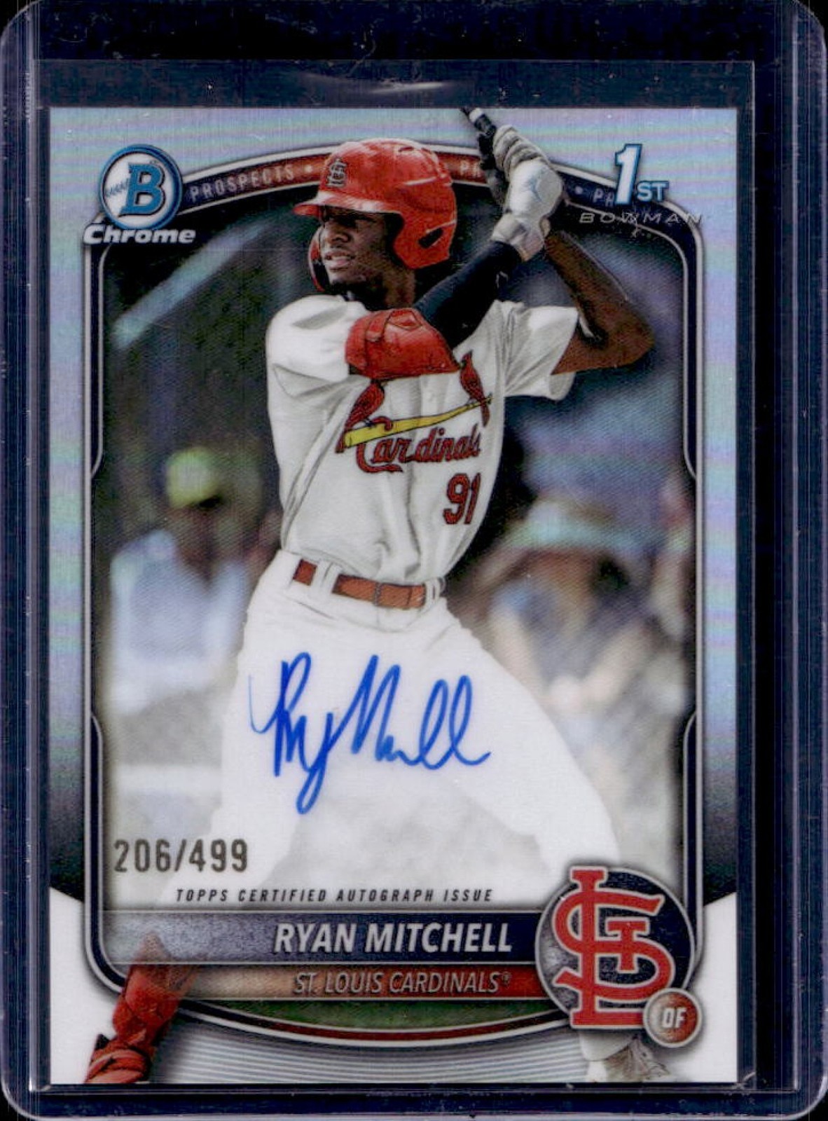 2025 Bowman Draft Ryan Mitchell Chrome Auto Refractor 1st #/499 Cardinals