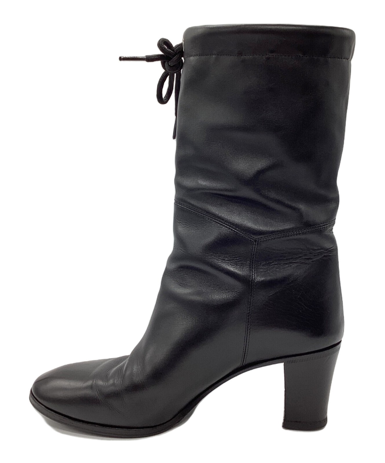 GUCCI August Boots Shoes EU 37 US 7 Leather Black Authentic thumbnail 3