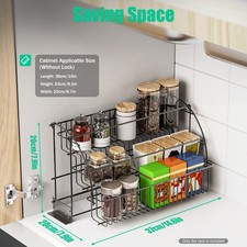 3 Tier Pull Down Spice Rack Organizer Cabinet Pantry  Countertop for Spices Jars