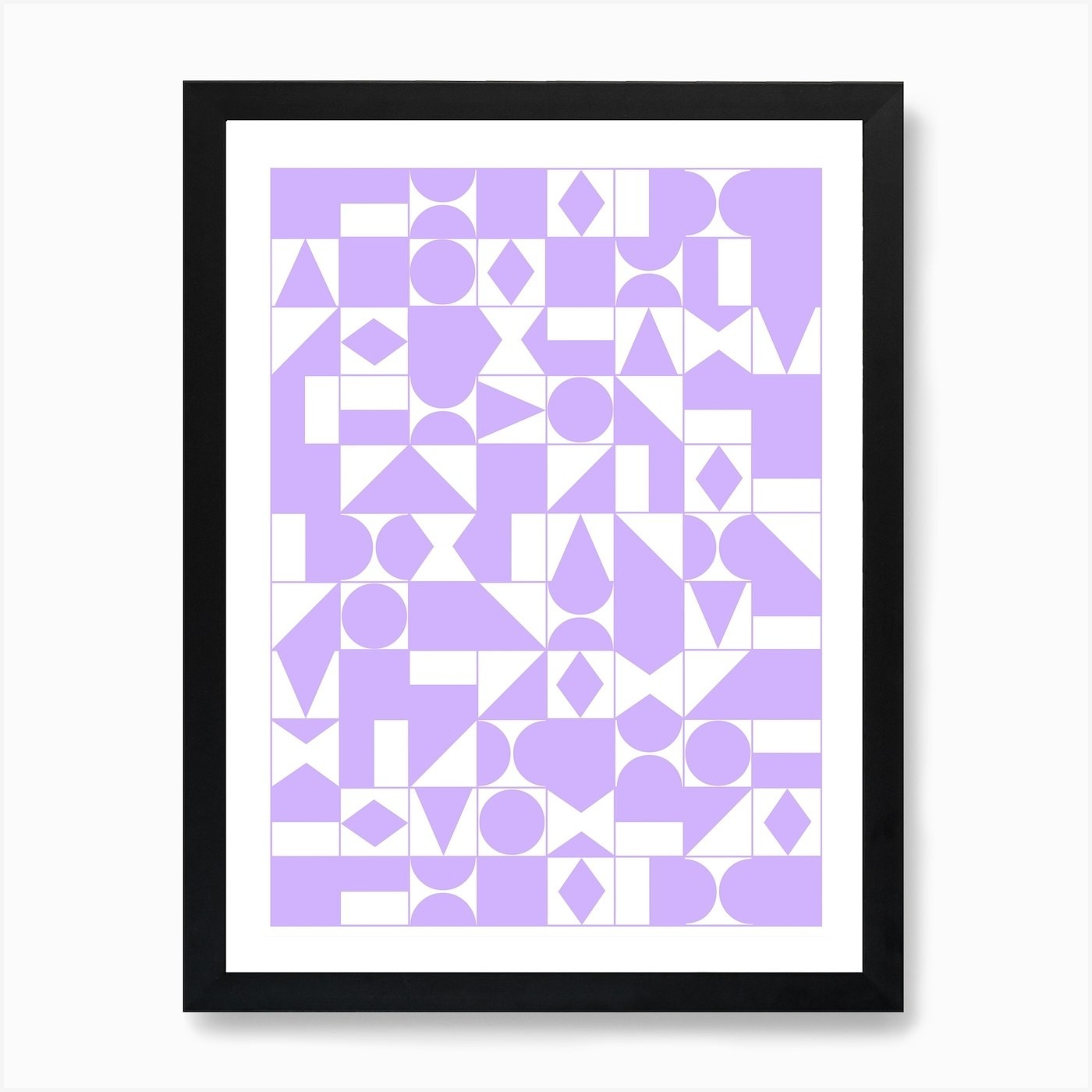 Lilac Geometric Pattern Art Print Framed Wall Art Poster Canvas Print Picture