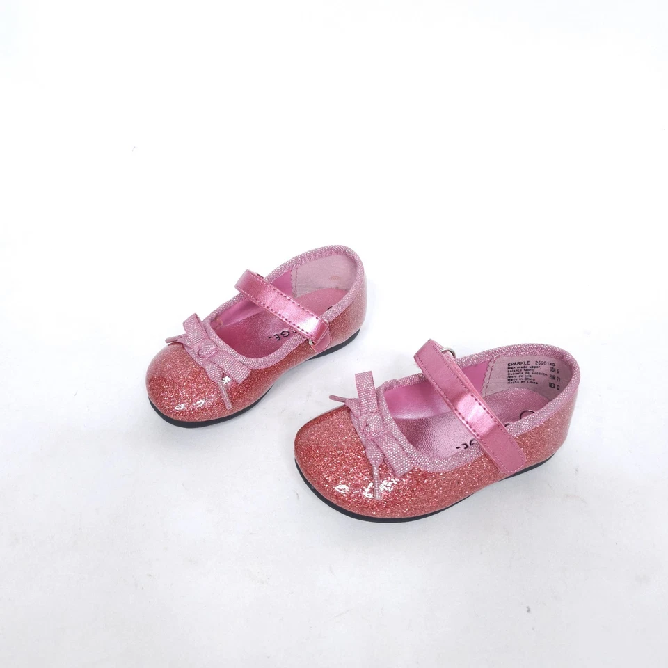 Zapatos de vestir George para niñas Mary Jane niño pequeño talla 5T rosa brillante lazo Foto 4 de 4