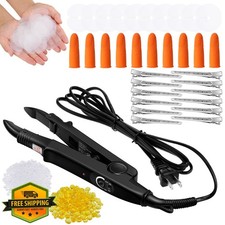 Keratin Hair Extension Kit Heat Iron Glue Granules Protector