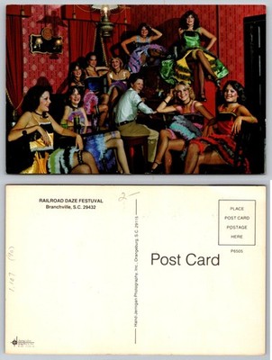 Branchville SC Railroad Daze Festuval Can-Can Girls Piano Postcard