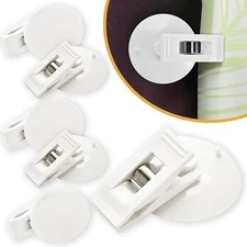 6 Packs Shower Curtain Clips with Suction Cup to Prevent Water White