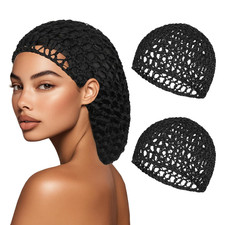 2 PCS Hair Nets for Sleeping Mesh Crochet Hair Wrap Breathable Sleep Cap for Wom