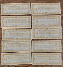 Poll Parrot Shoe Money $1 Advertising Scrip 1940's to 1950's Lot of 10