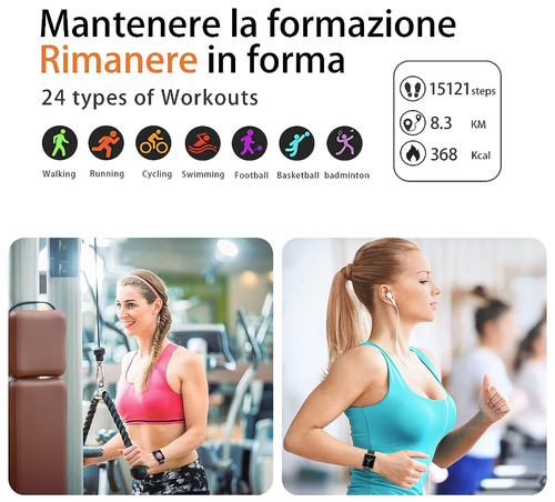 Smartwatch, Orologio Fitness Schermo Tattile da 1,7" Tracker SPORT - Foto 4 di 7