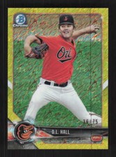 D.L. Hall 2018 Bowman Canary Yellow Shimmer Refractor /75 Orioles #BCP107